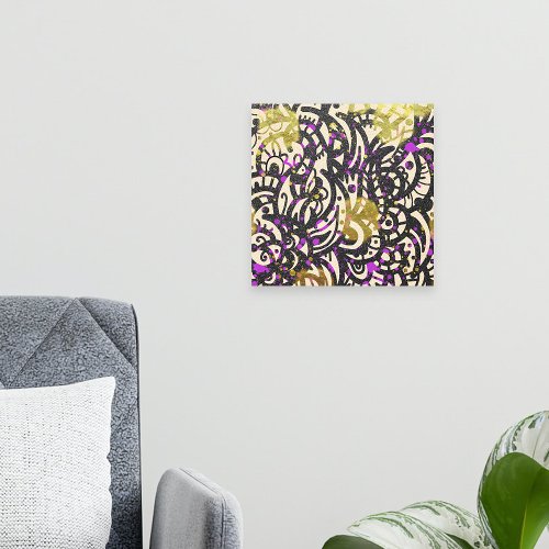 Abstract Colorful Artsy Boho Hippie Ornate Henna Canvas Print