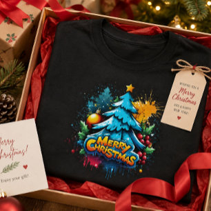 Abstract Colorful Arty Merry Christmas Tree T-Shirt