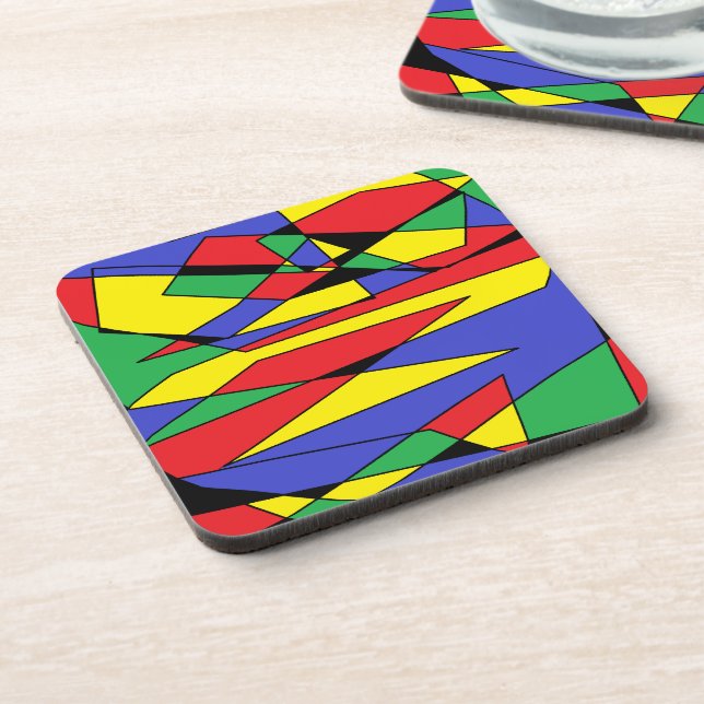 Abstract Colorful Beverage Coaster Multicolor (Left Side)
