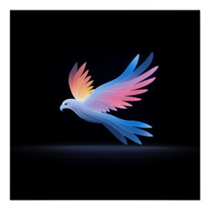 Abstract Colorful Bird Design Poster