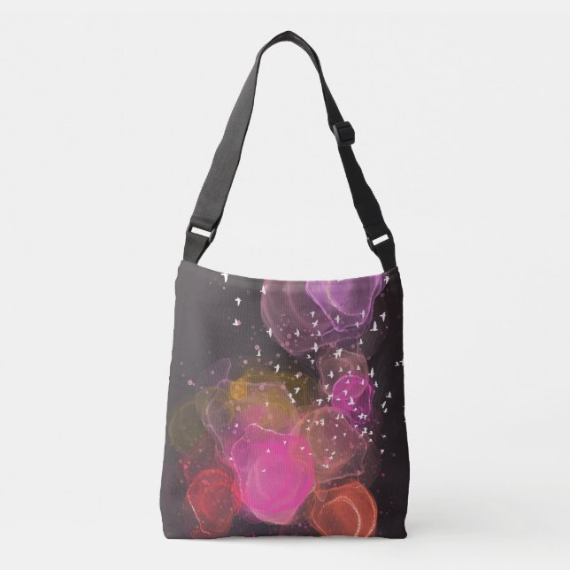 Abstract colorful birds pattern  crossbody bag (Front)