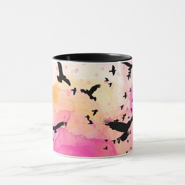 Abstract colorful birds pattern mug (Center)