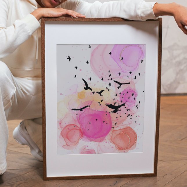 Abstract colorful birds pattern poster (Creator Uploaded)