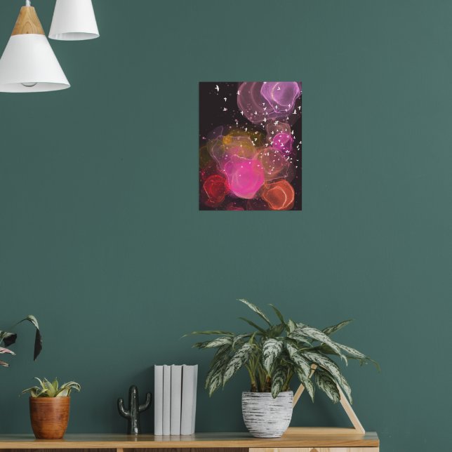 Abstract colorful birds pattern poster (Living Room 1)