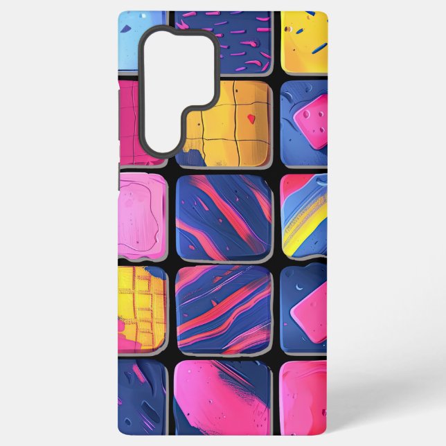 Abstract Colorful Blocks Pattern Samsung Galaxy Case (Back)