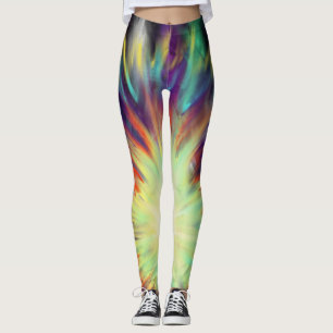 Abstract colorful bold swash leggings