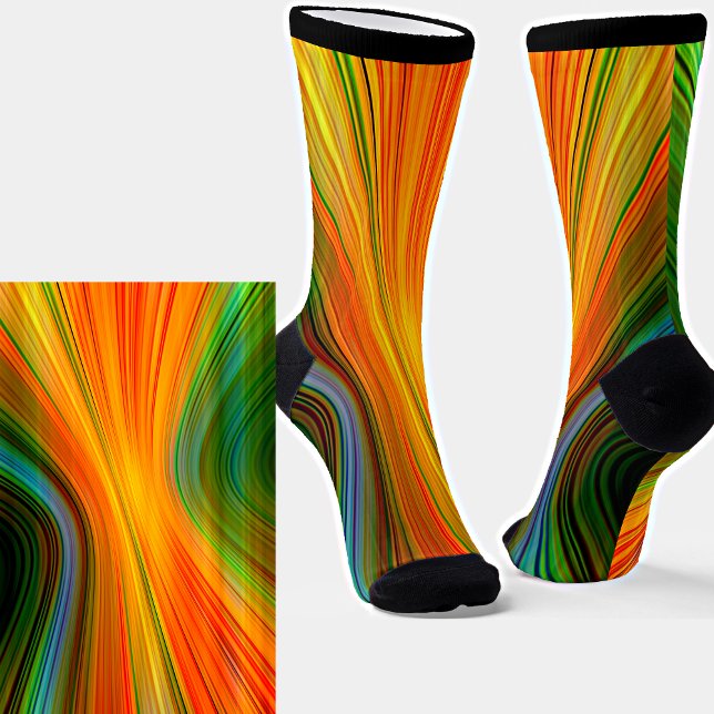 Abstract Colorful Bright Line Stripes Socks (Creator Uploaded)