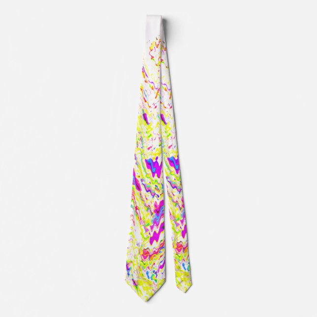 Abstract Colorful Bright Multicolor Swirl Patterns Neck Tie (Front)