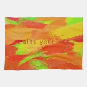 Abstract colorful brush strokes texture.text. towel