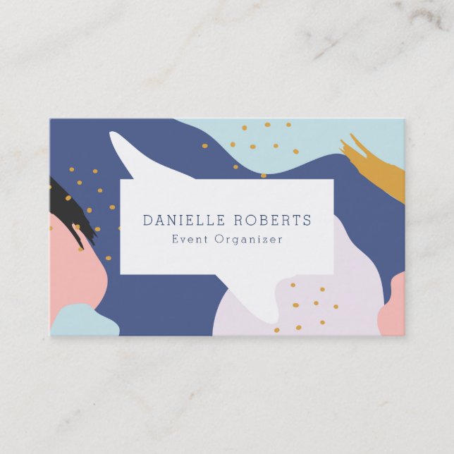 Abstract colorful brushstrokes modern composition business card (Front)