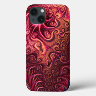 Abstract Colorful Burgundy Carmine Spiral Pattern iPhone 13 Case