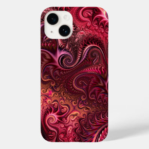 Abstract Colorful Burgundy Carmine Spiral Pattern Case-Mate iPhone 14 Case