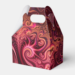 Abstract Colorful Burgundy Carmine Spiral Pattern Favor Boxes