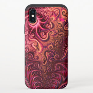 Abstract Colorful Burgundy Carmine Spiral Pattern iPhone XS Slider Case