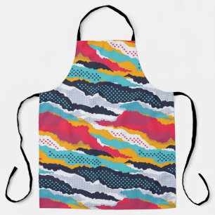 Abstract colorful camouflage wallpaper with polka apron