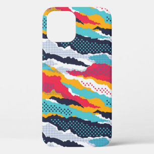 Abstract colorful camouflage wallpaper with polka iPhone 12 case