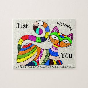 Abstract Colorful Cat Jigsaw Puzzle