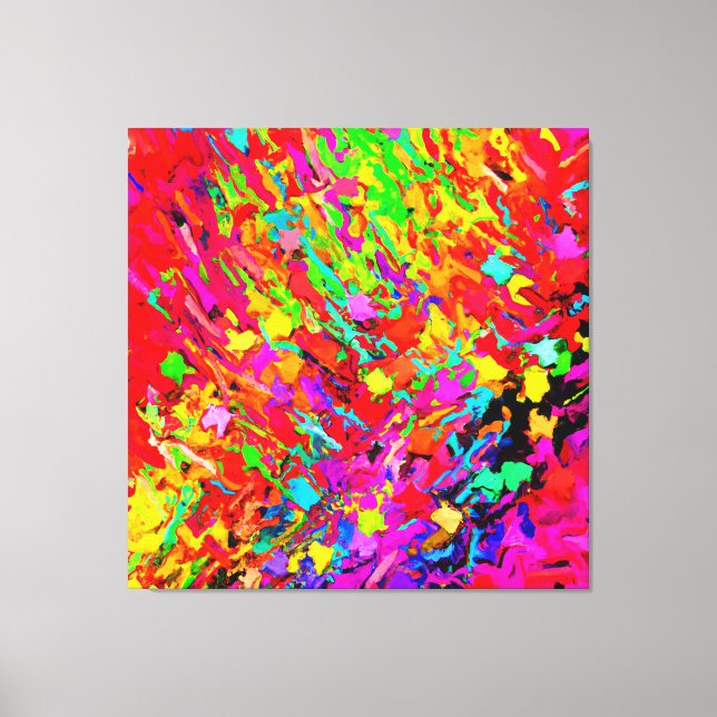 Abstract Colorful Chaos Pattern Canvas Print (Front)