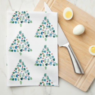 Abstract Colorful Christmas Watercolor Kitchen Towel