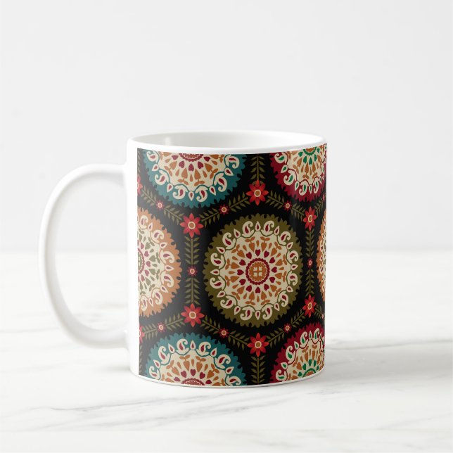 abstract colorful circle bunch pattern backgrounda coffee mug (Left)