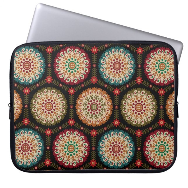 abstract colorful circle bunch pattern backgrounda laptop sleeve (Front)