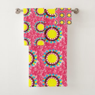 Abstract Colorful Circle Floral Pattern