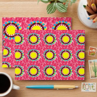 Abstract Colorful Circle Floral Pattern