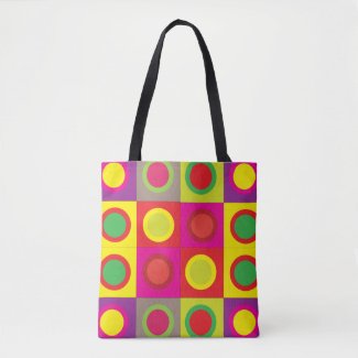 Abstract Colorful Circle Square Seamless Pattern  