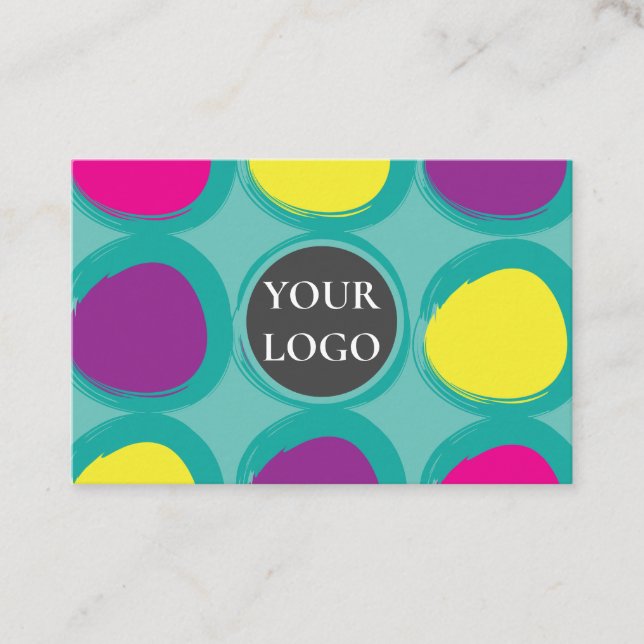 Abstract Colorful Circles Business Card (Front)