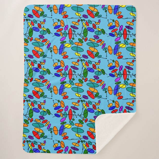 Abstract Colorful Circles Sherpa Blanket (Front)