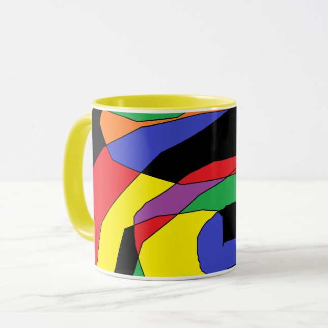 Abstract Colorful Coffee Mug (Front Left)