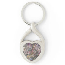 Abstract Colorful "Confetti Too" Metal Keychain