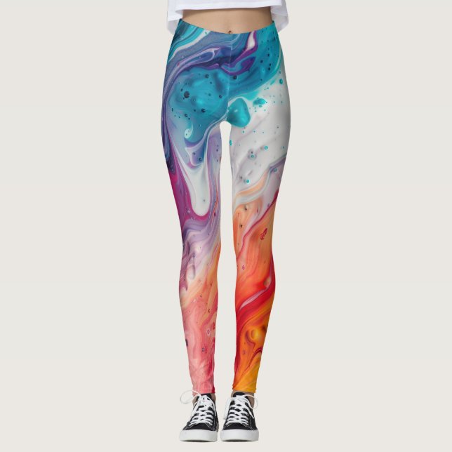 Abstract colorful Costume Leggings (Front)
