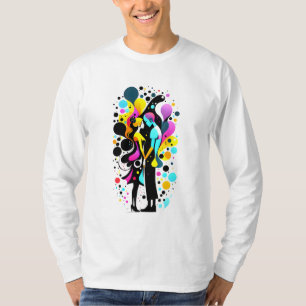 Abstract Colorful Couple Design, color splash T-Shirt