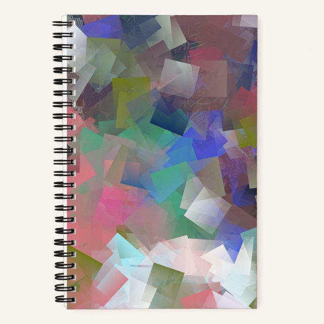 Abstract Colorful Cubes Notebook (Front)