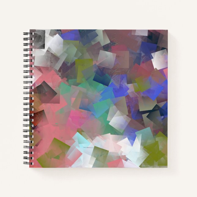 Abstract Colorful Cubes Notebook (Front)