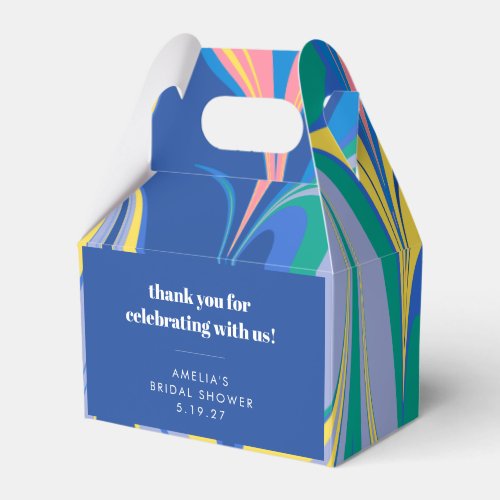 Abstract Colorful Custom Bridal Shower Thank You Favor Boxes