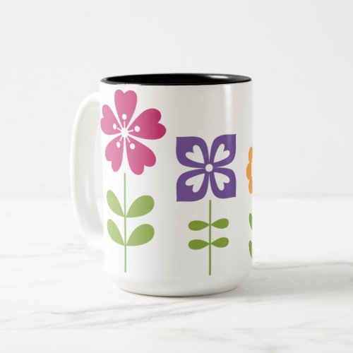 abstract_colorful_decorative_floral Two_Tone coffee mug