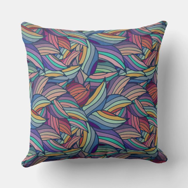 Abstract Colorful Design  Throw Pillow (Back)