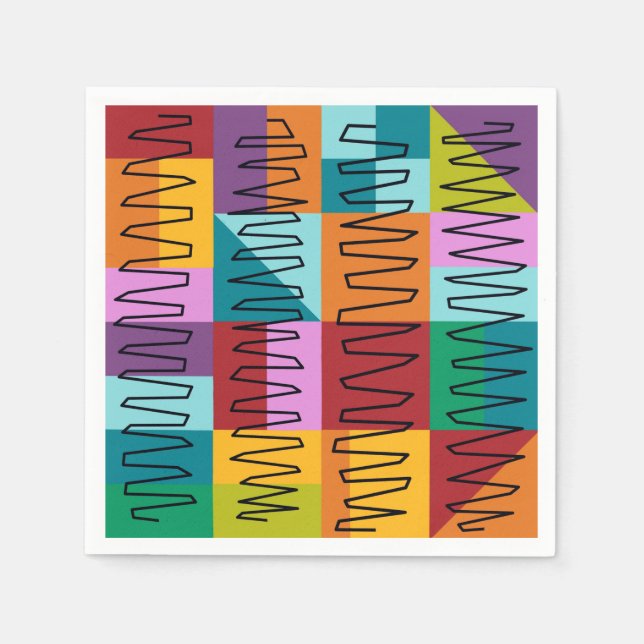 Abstract, colorful designs  napkins (Front)