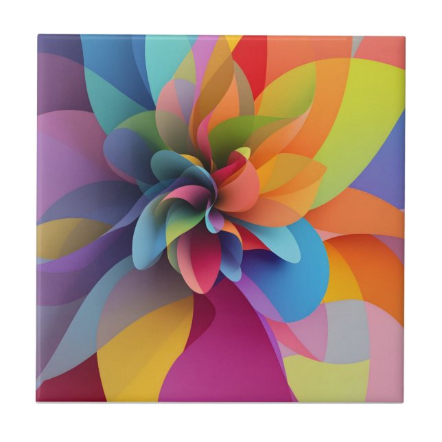 Abstract colorful diaphragm  ceramic tile (Front)