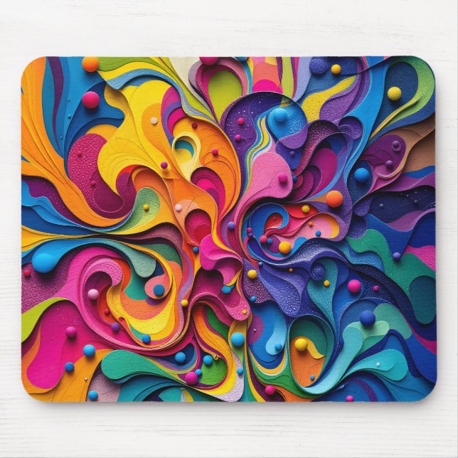 Abstract colorful diaphragm  mouse pad (Front)
