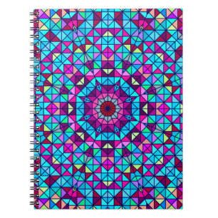 Abstract Colorful Digital Decorative Flower. Geome Notebook