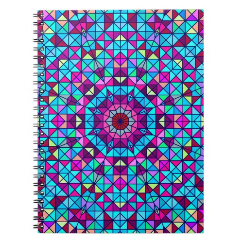 Abstract Colorful Digital Decorative Flower Geome Notebook
