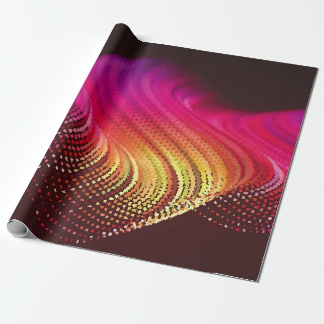 Abstract colorful digital landscape with flowing p wrapping paper (Unrolled)