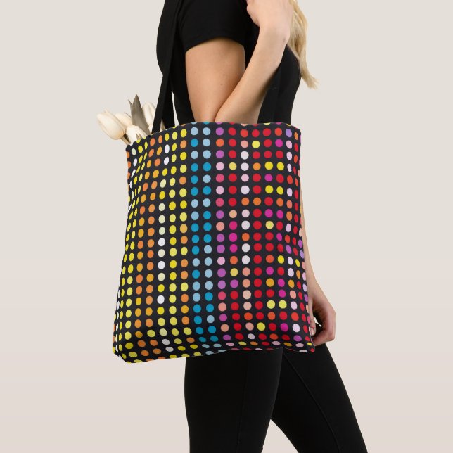Abstract Colorful Dotted Pattern Tote Bag (Close Up)