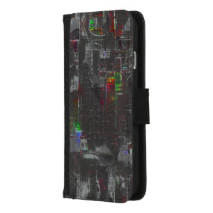 Abstract colorful drawing in dark night under jute iPhone 8/7 wallet case