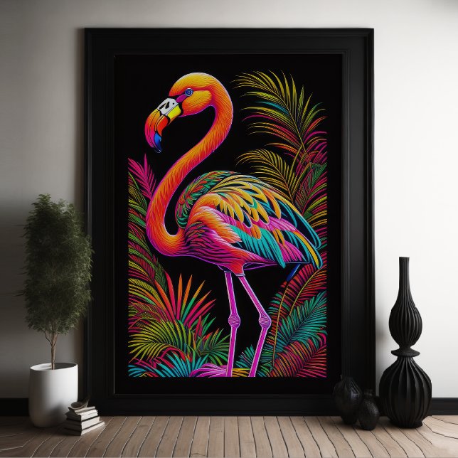 Abstract Colorful Drawing of A Flamingo 2:3 Poster (Creator Uploaded)