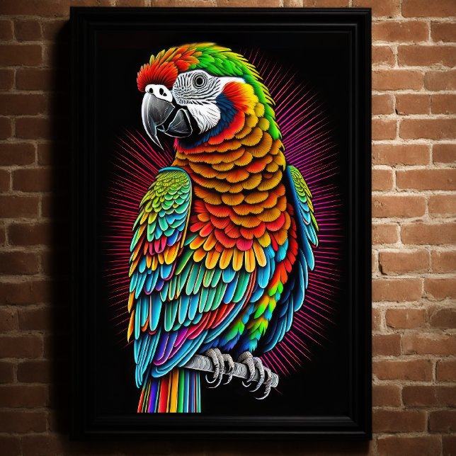 Abstract Colorful Drawing of A Parrot 2:3 Poster (Creator Uploaded)