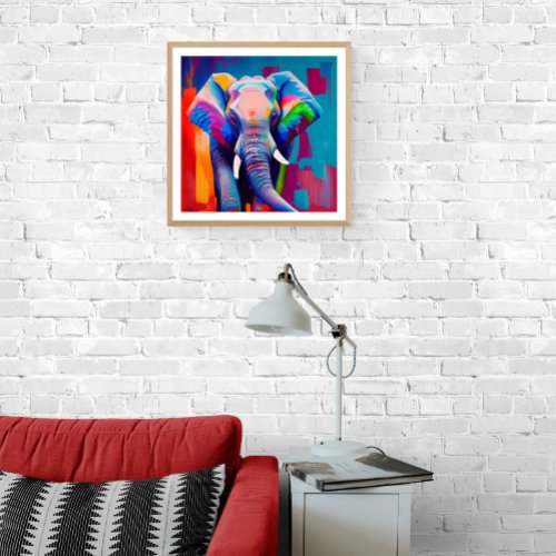 abstract colorful elephant canvas print